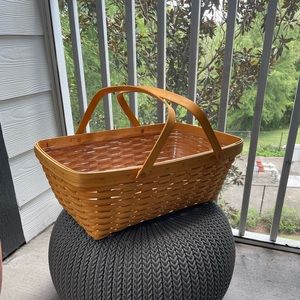 Longaberger two handle picnic basket with plastic liner